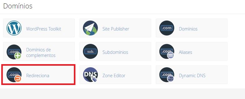 redireciona cpanel