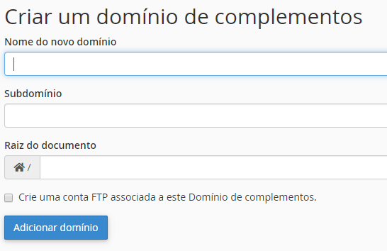 dominio complementar cpanel