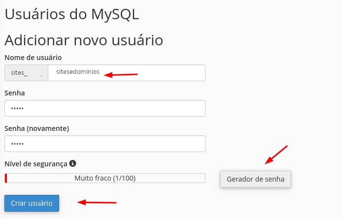 usuario banco de dados mysql